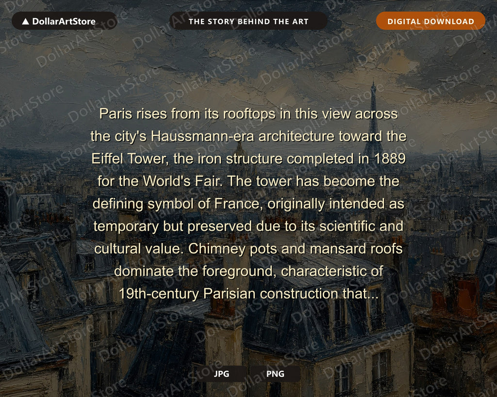 Cozy Paris Cityscape Frame TV Art, Eiffel Tower Samsung Frame TV Digital Download 4K