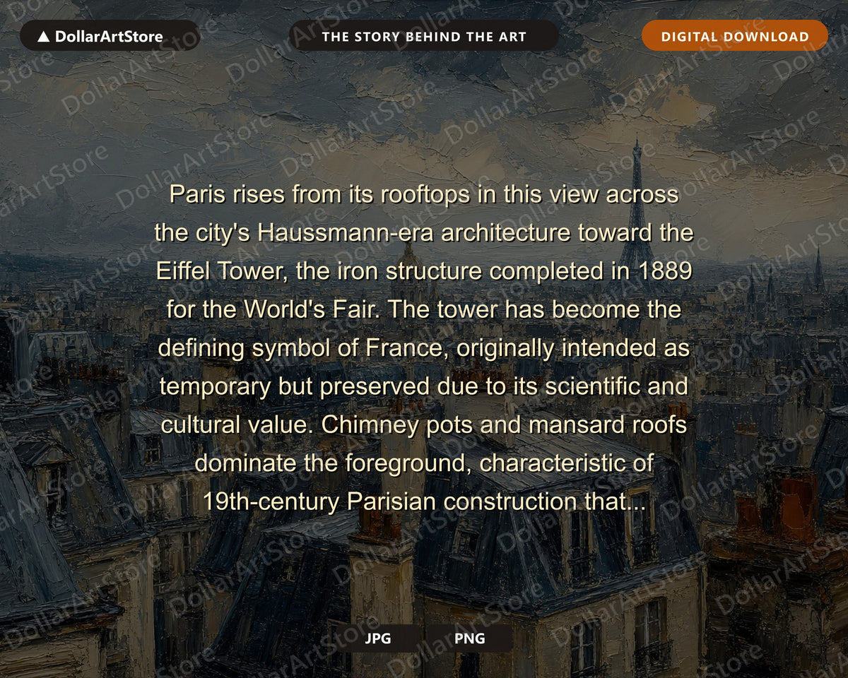 Cozy Paris Cityscape Frame TV Art, Eiffel Tower Samsung Frame TV Digital Download 4K