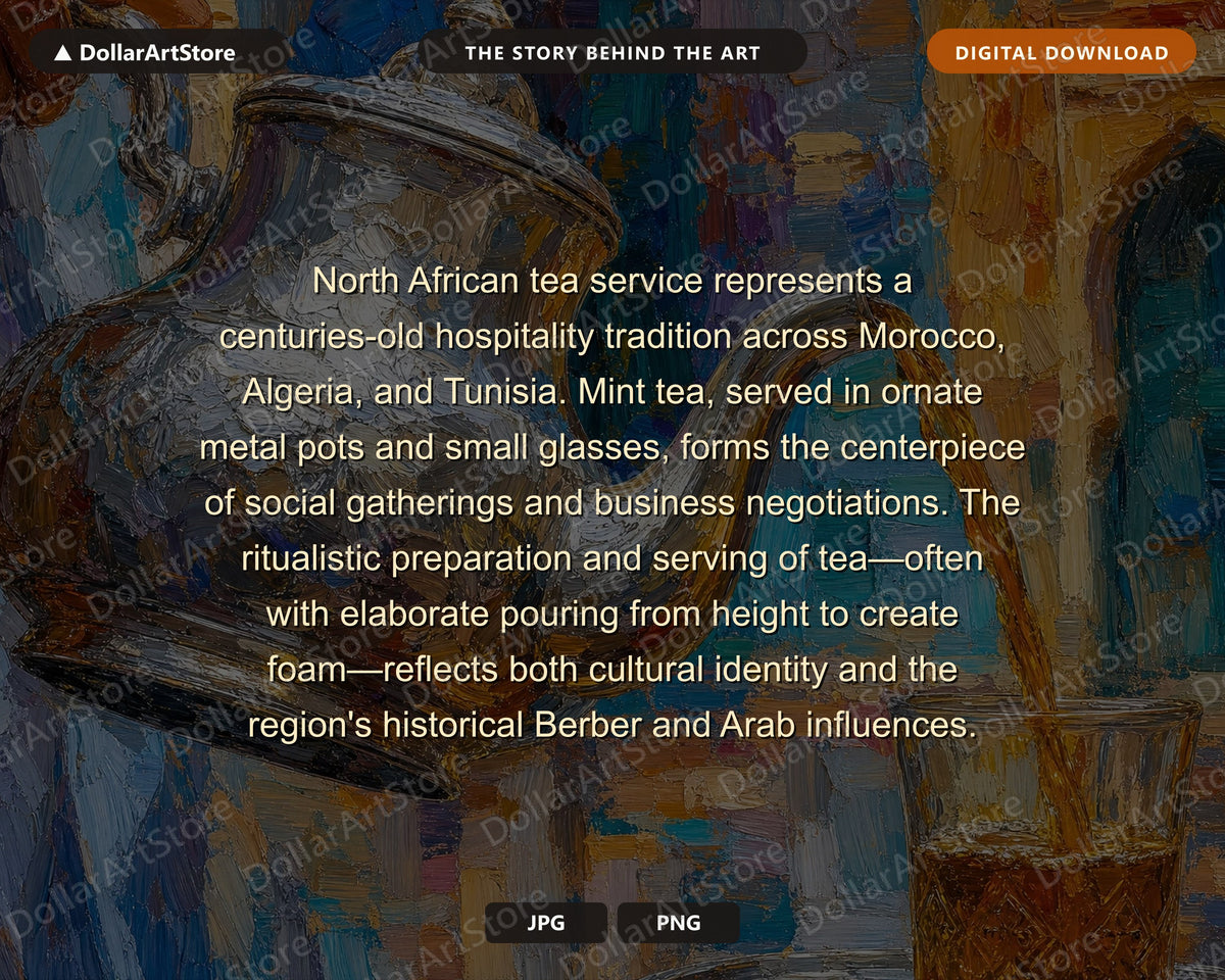 Cozy North Africa Frame TV Art, Textured Teapour Scene Samsung TV Digital Download