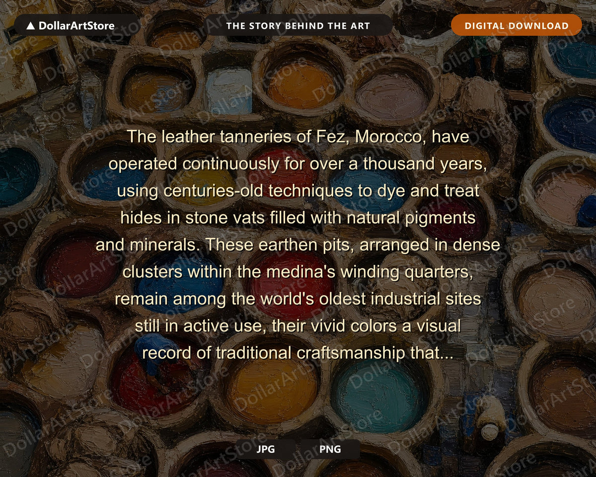 Cozy Earthy Frame TV Art, North Africa Leather Dye Vats, Samsung TV Digital Download 4K
