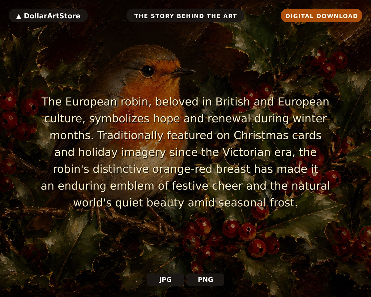 Cozy Robin Frame TV Art, Samsung Frame TV Digital Download, 4K Textured Holiday Screensaver