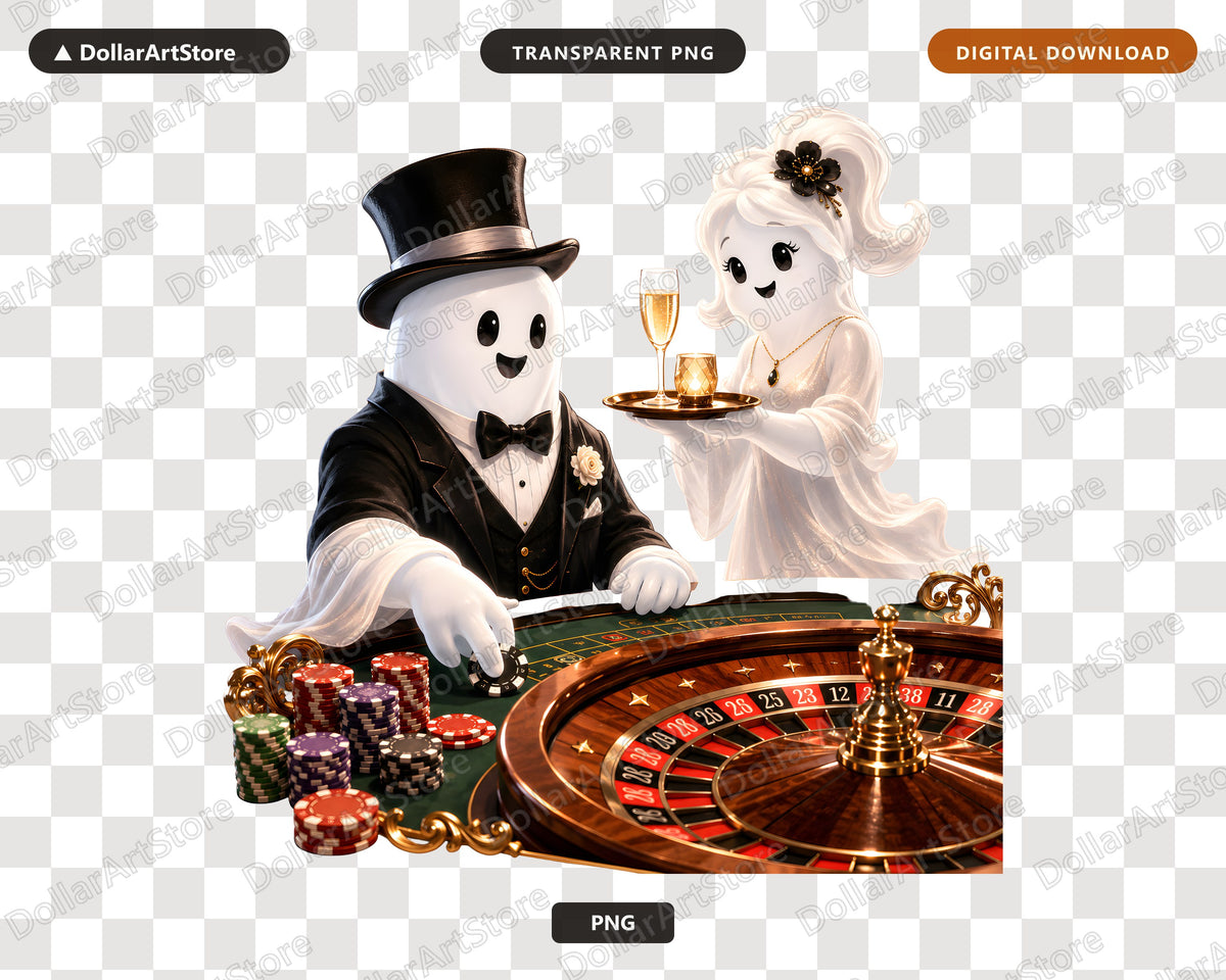 Elegant Ghost PNG Sublimation Design, Cute Halloween Characters Shirt Print Digital Download