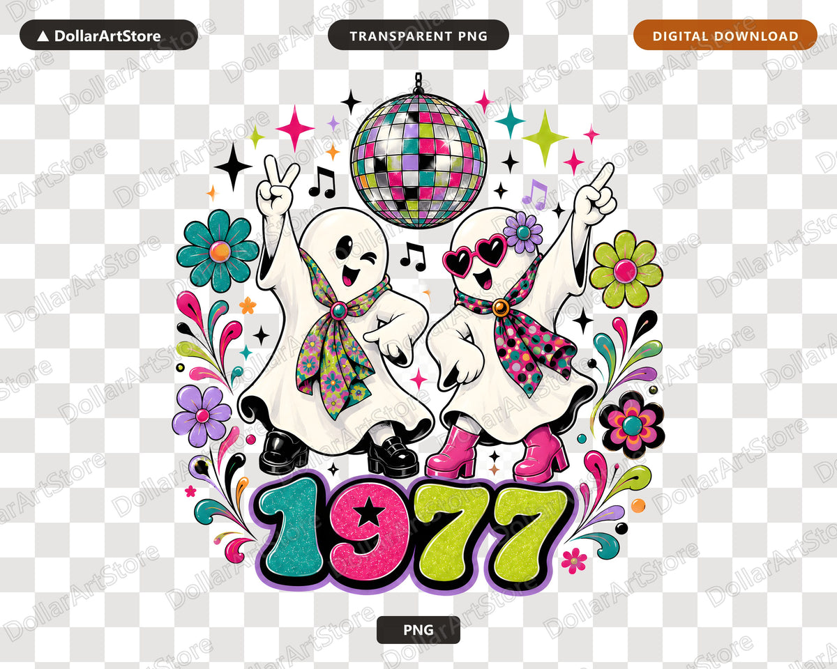 Cute Disco Ghost PNG, Sublimation Shirt Design, Y2K Digital Download