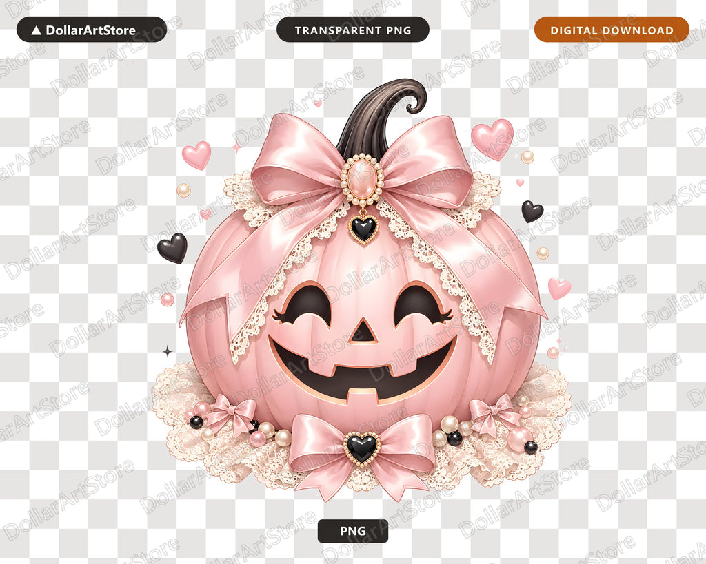 Coquette Halloween PNG, Pink Pumpkin Sublimation Design, Shirt Design Digital Download
