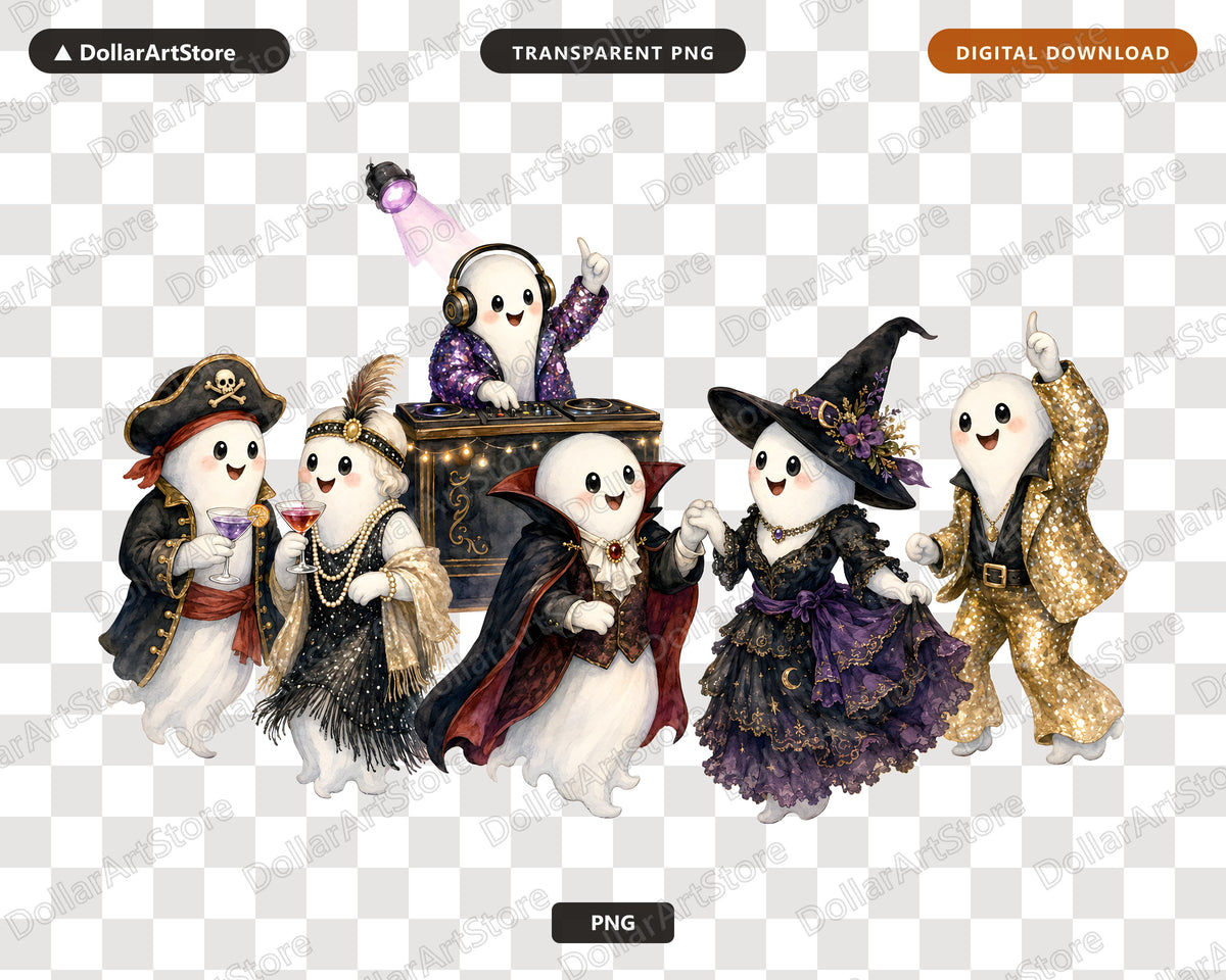 Halloween Ghost Party PNG, Sublimation Design, Digital Download for Shirts & Tumblers