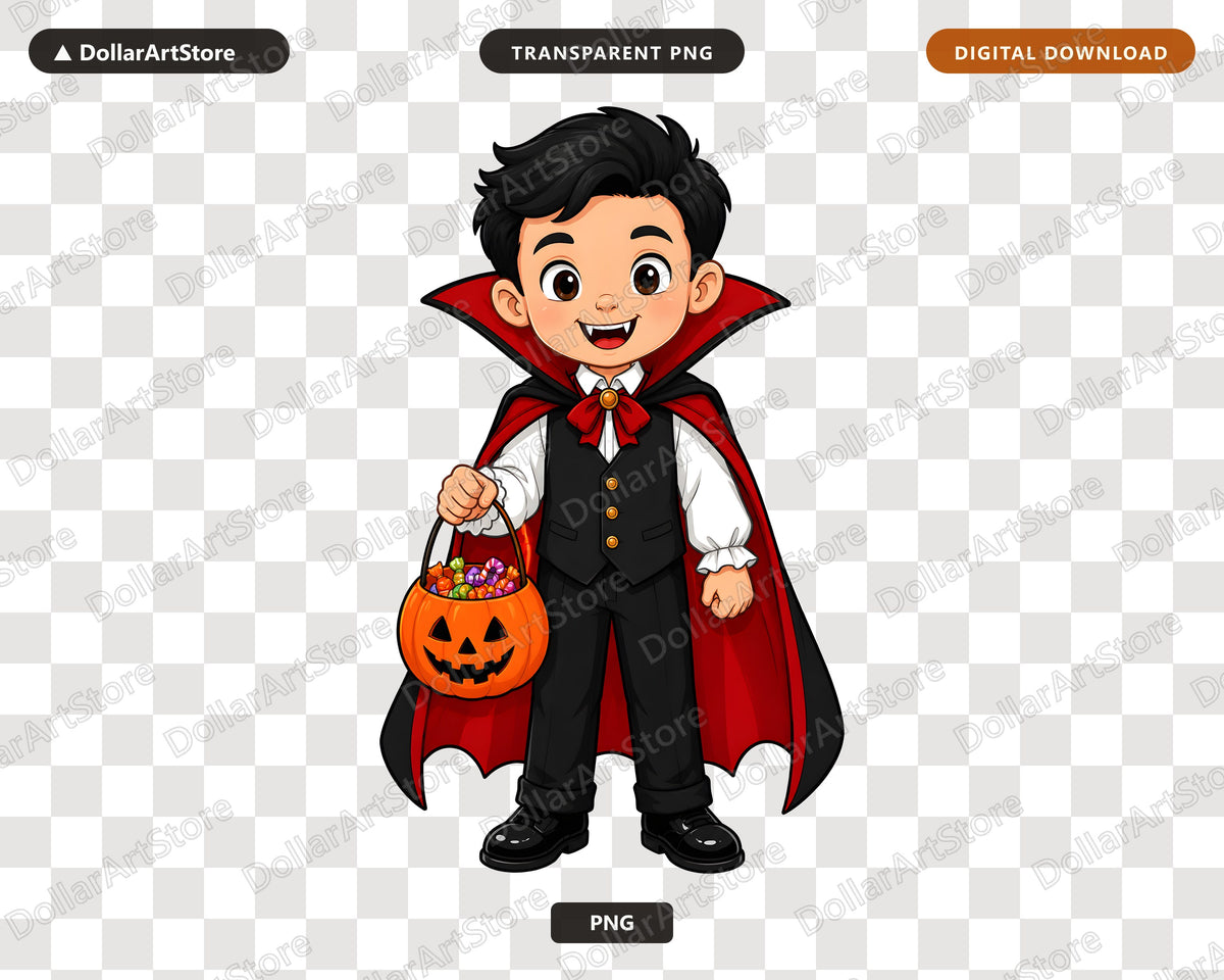 Cute Vampire Kid PNG, Halloween Costume Shirt Design, Sublimation Digital Download