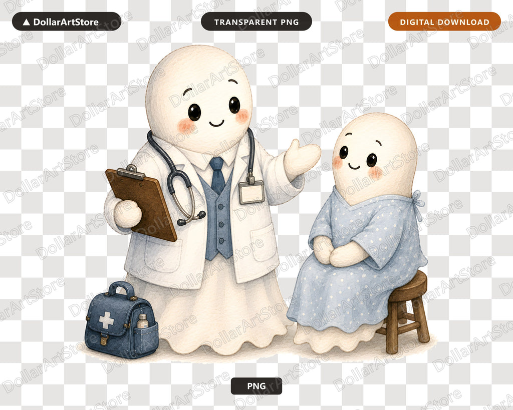 Cute Ghost Doctor PNG, Sublimation Design, Shirt Printable Digital Download