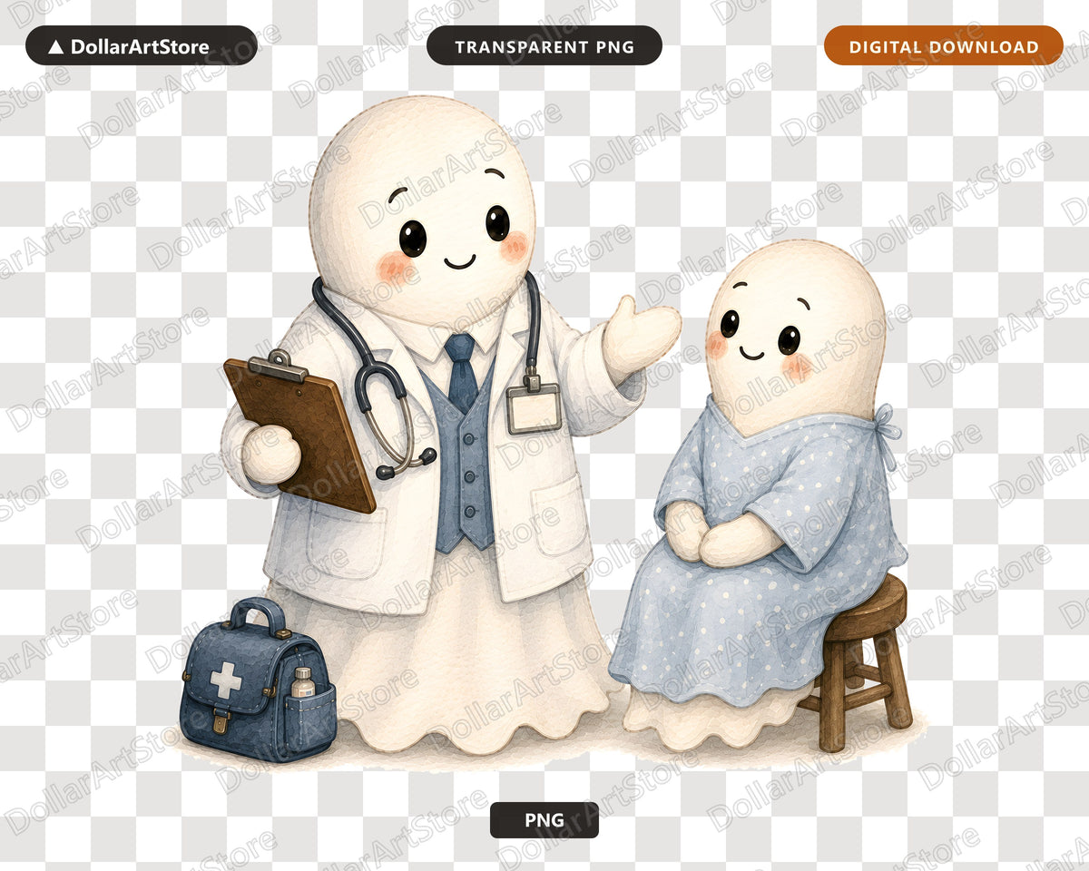Cute Ghost Doctor PNG, Sublimation Design, Shirt Printable Digital Download