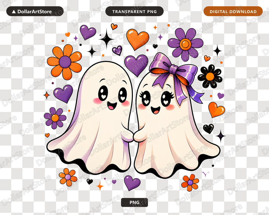 Cute Halloween Ghost PNG, Sublimation Design, Shirt Design Digital Download