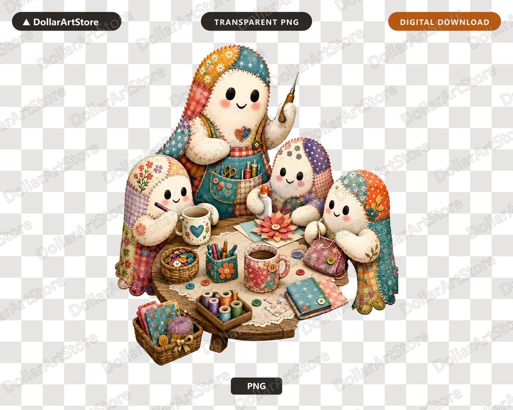 Crafting Ghost PNG, Sublimation Design, Shirt & Tumbler Print Digital Download