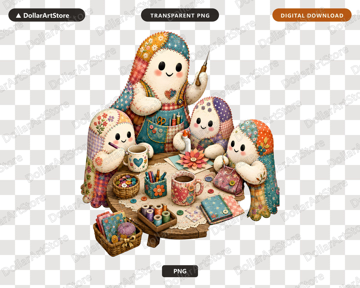 Crafting Ghost PNG, Sublimation Design, Shirt & Tumbler Print Digital Download