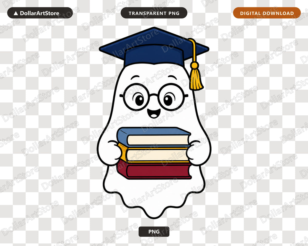 Bookish Ghost PNG, Sublimation Design, Shirt & Tumbler Print