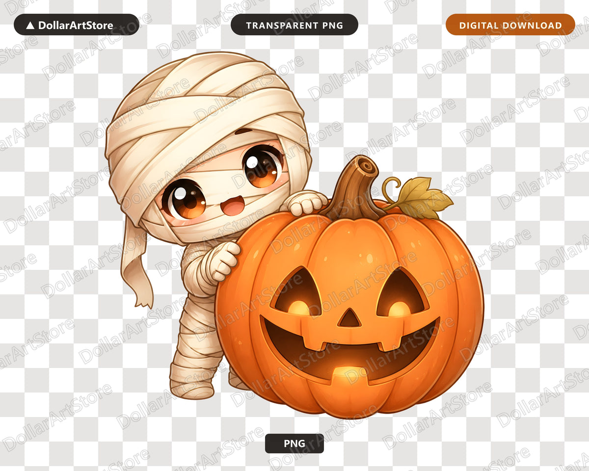Cute Mummy PNG, Halloween Pumpkin Design, Sublimation Shirt Design Digital Download