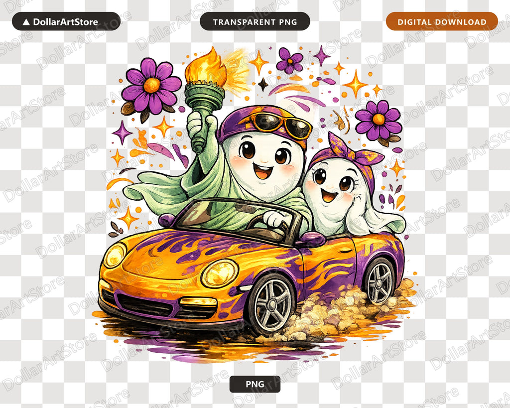 Cute Halloween Ghost PNG, Sublimation Design, Shirt & Tumbler Png