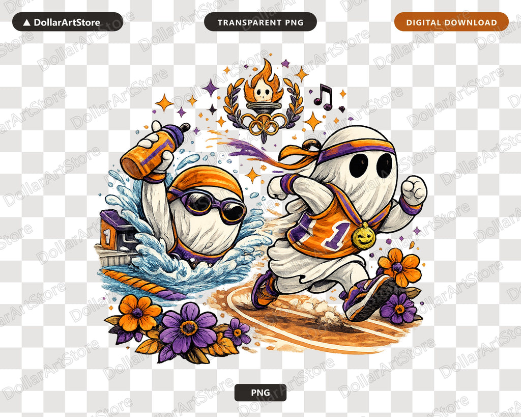 Cute Halloween Ghost PNG, Sublimation Design, Shirt Design Digital Download