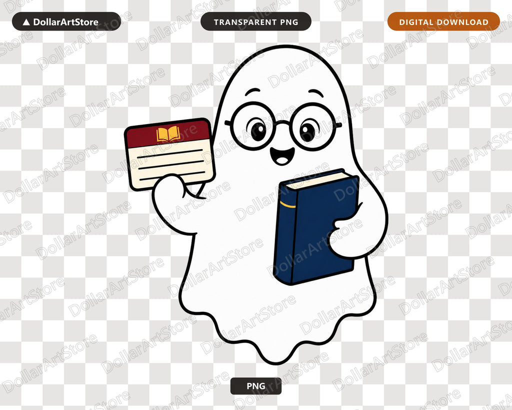 Bookish Ghost PNG, Sublimation Design, Reading Lover Shirt Design