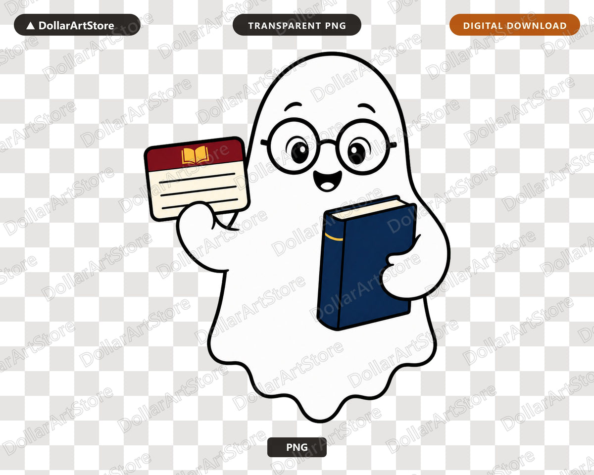 Bookish Ghost PNG, Sublimation Design, Reading Lover Shirt Design