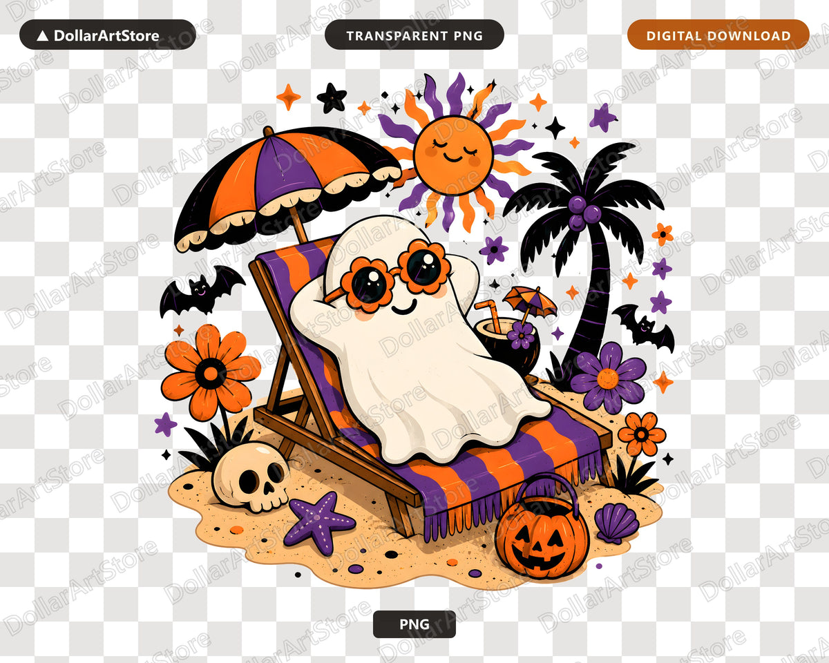 Cute Halloween Ghost PNG, Sublimation Design, Shirt Design Digital Download