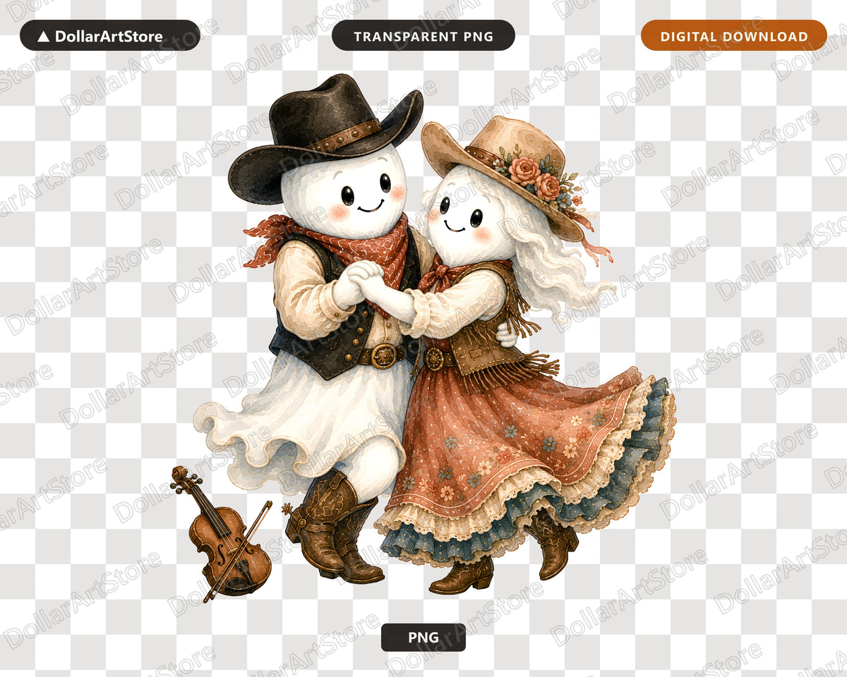 Western Cowboy Ghost PNG, Sublimation Design, Shirt Design Digital Download