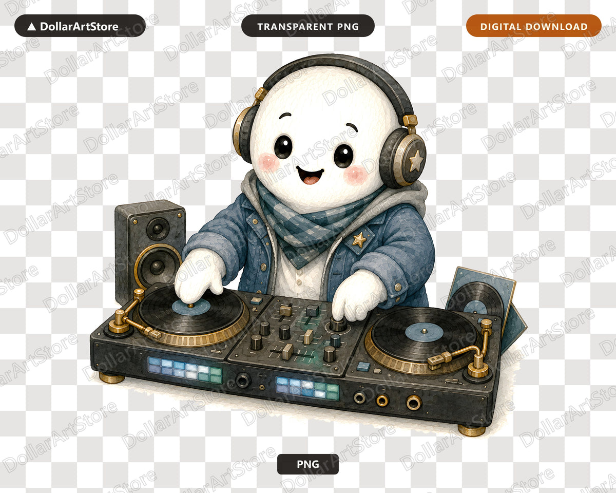 DJ Ghost PNG Sublimation Design, Steampunk Turntable Shirt Design Digital Download
