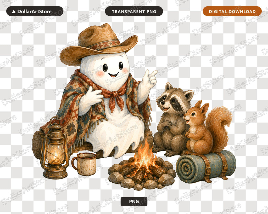 Western Cowboy Ghost PNG, Sublimation Design, Shirt & Tumbler Digital Download