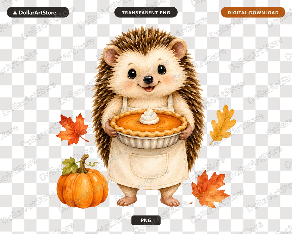 Cute Hedgehog Pumpkin Pie PNG, Fall Sublimation Design, Shirt Design Digital Download