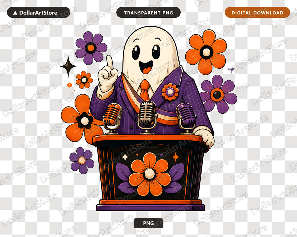 Cute Halloween Ghost PNG, Retro Sublimation Design, Shirt Digital Download