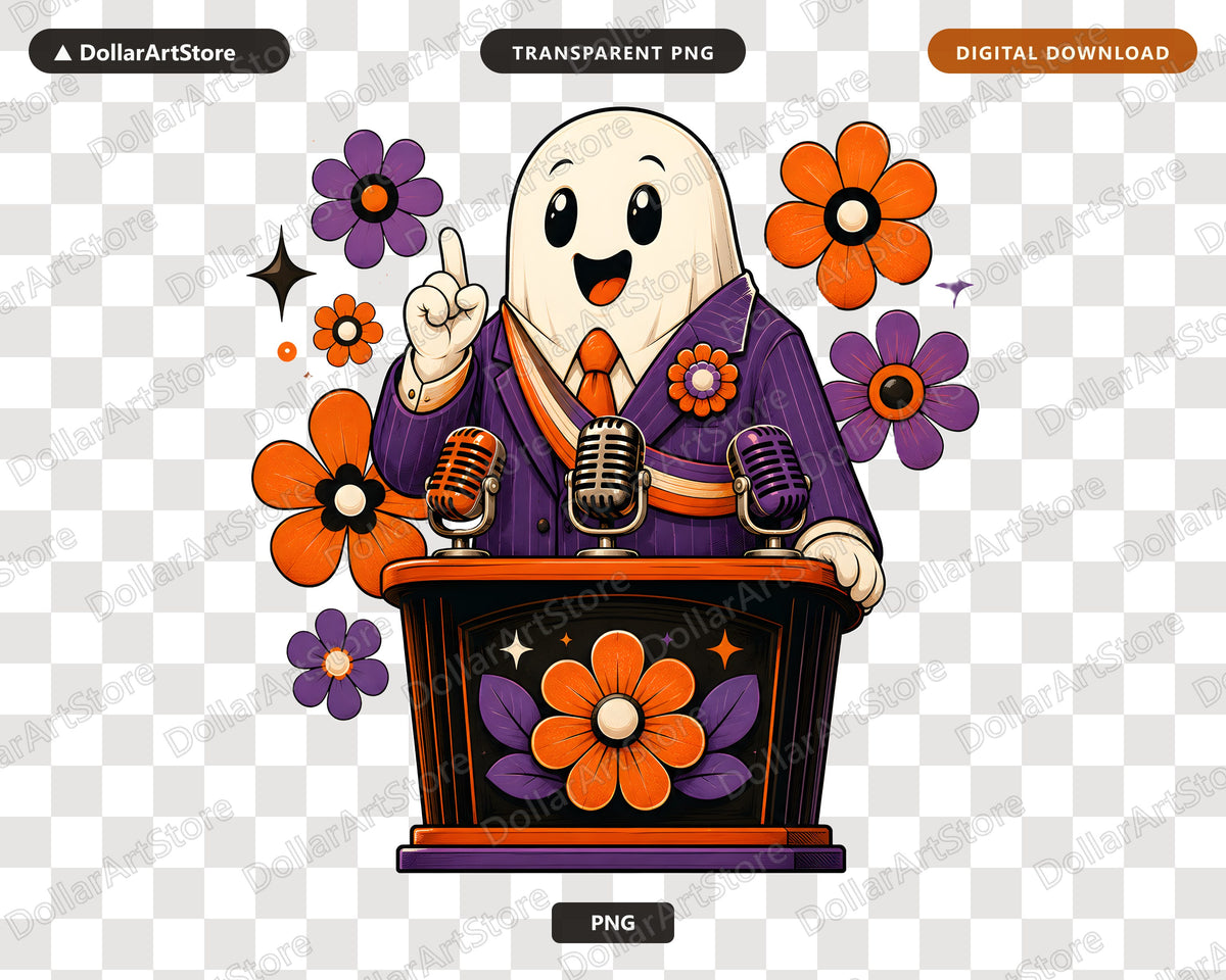 Cute Halloween Ghost PNG, Retro Sublimation Design, Shirt Digital Download