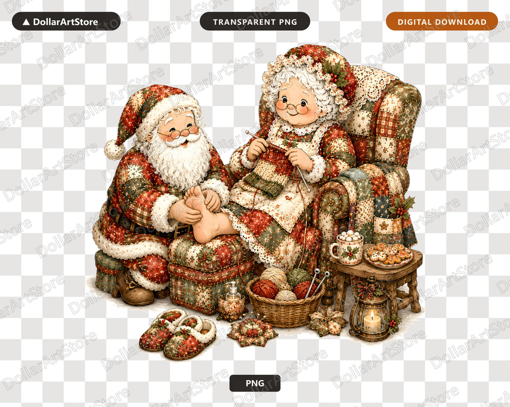 Santa Patchwork PNG, Vintage Christmas Sublimation Design, Holiday Shirt Print