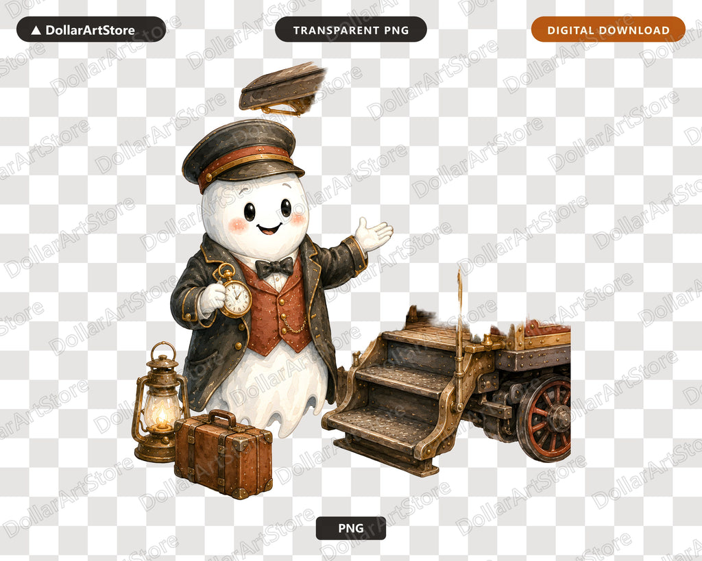 Steampunk Ghost PNG, Sublimation Design, Shirt & Tumbler Digital Download