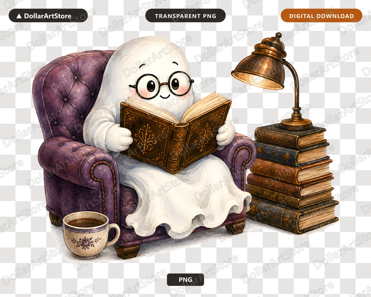 Bookish Ghost PNG, Sublimation Design, Reading Shirt Design Digital Download