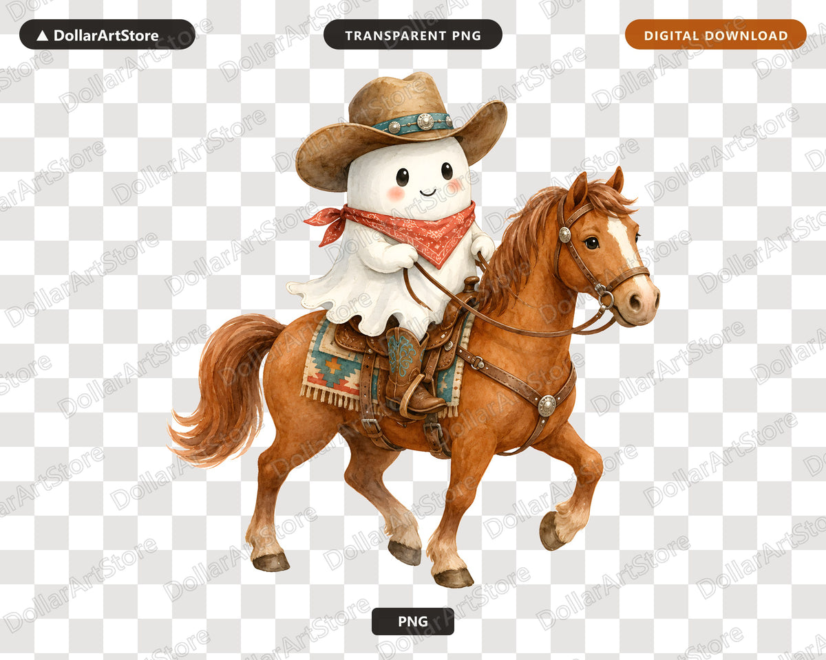 Cowboy Ghost PNG, Western Sublimation Design, Shirt & Tumbler Digital Download