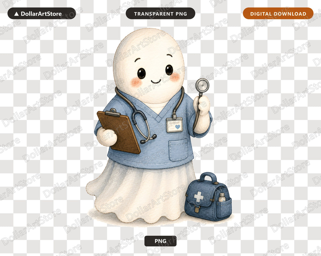 Doctor Ghost PNG, Sublimation Design, Healthcare Shirt & Tumbler Design Download