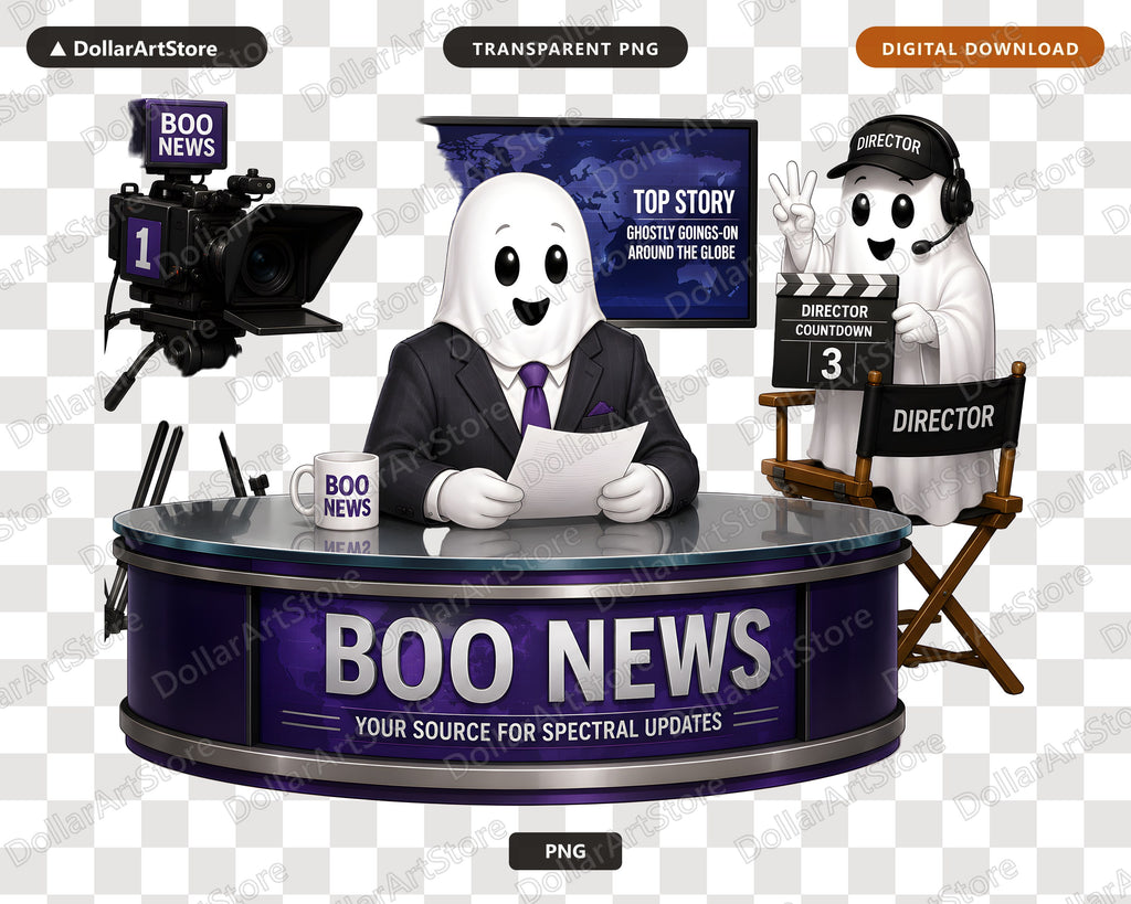 Cute Halloween Ghost PNG, Boo News Design, Sublimation Shirt Design Digital Download