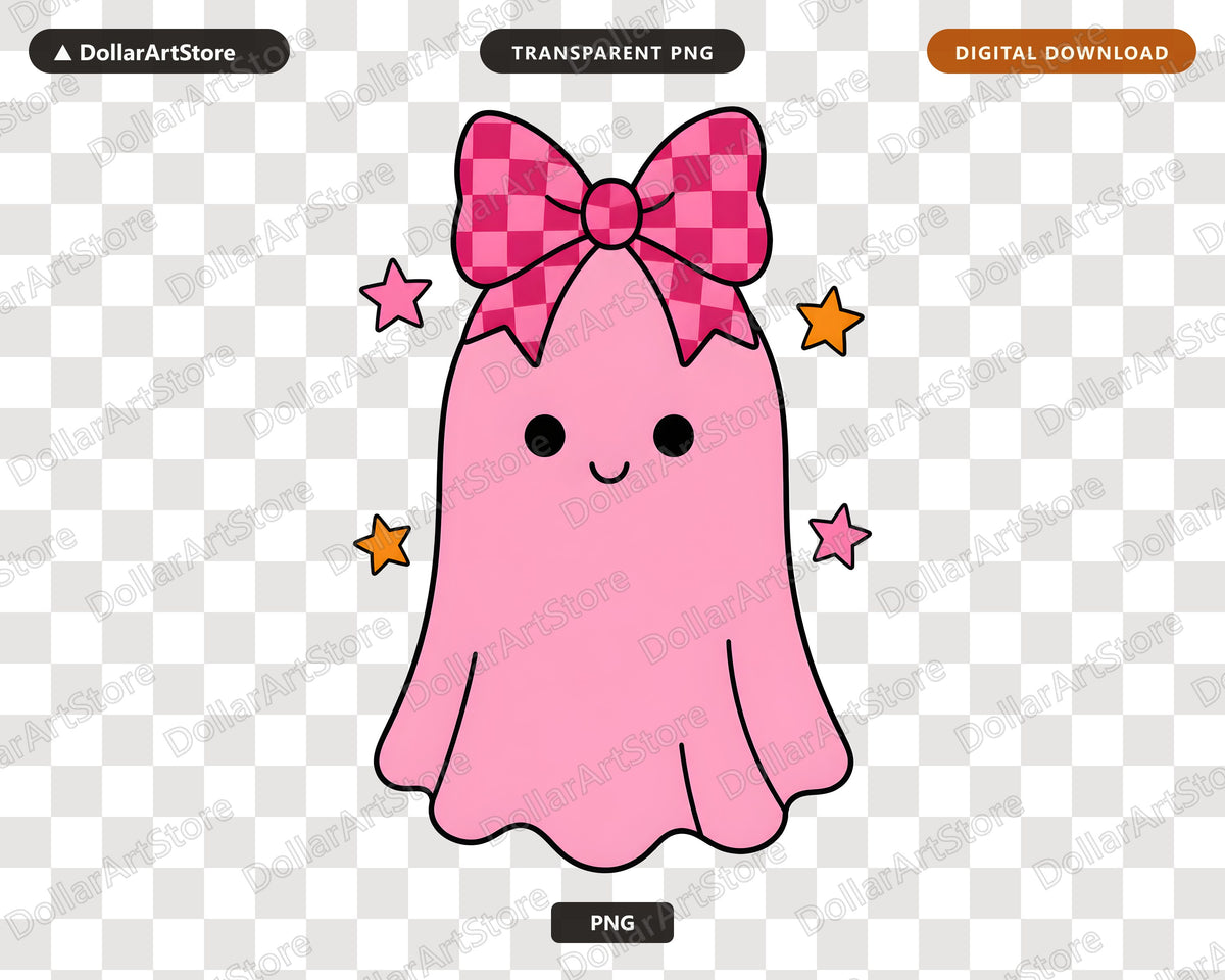 Cute Pink Ghost PNG Sublimation Design, Halloween Shirt Design Digital Download