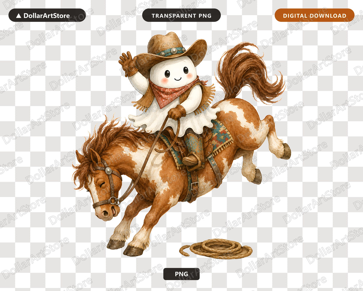Western Cowboy Ghost PNG, Sublimation Design, Shirt Design Digital Download