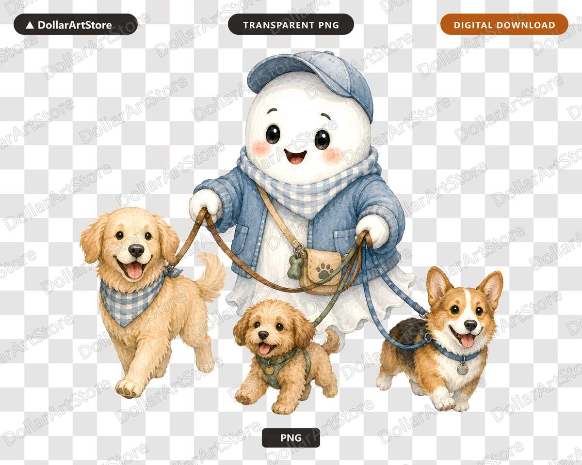 Cute Snowman Walking Dogs PNG, Sublimation Design, Digital Download