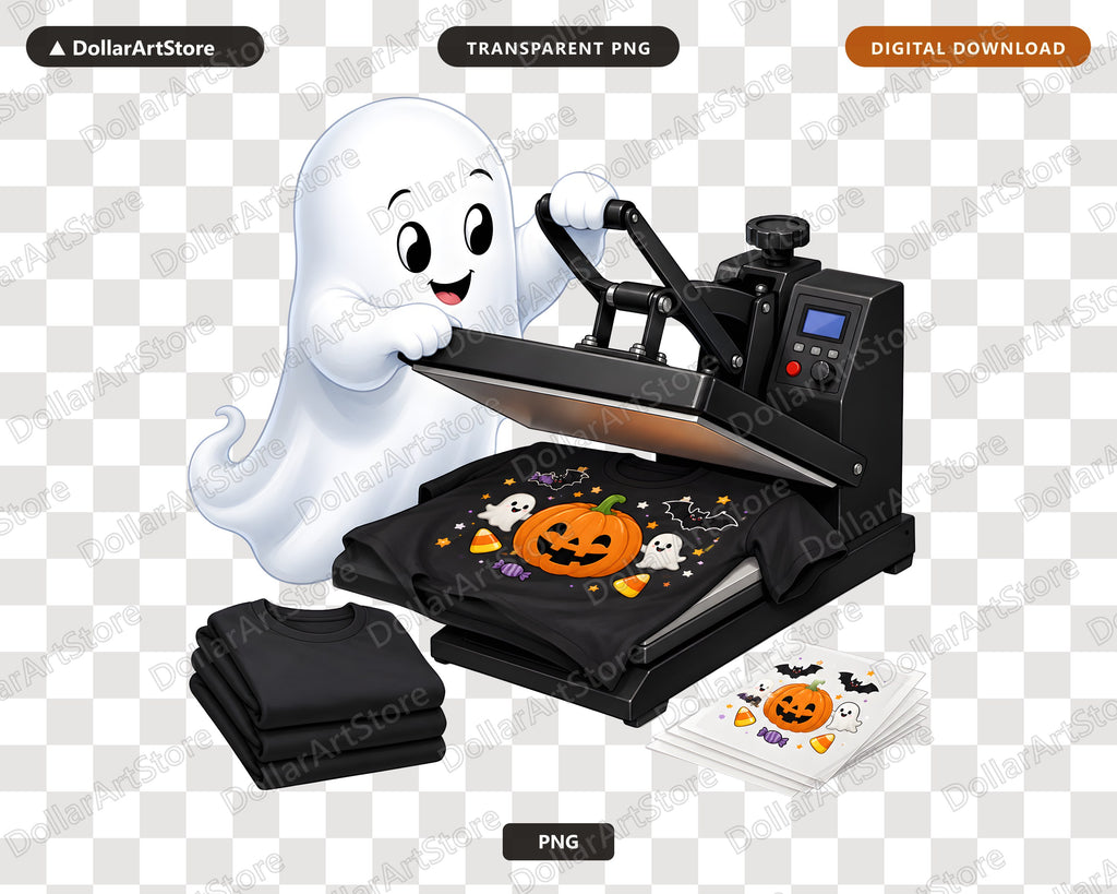 Cute Halloween Ghost PNG, Heat Transfer Design, Sublimation Download