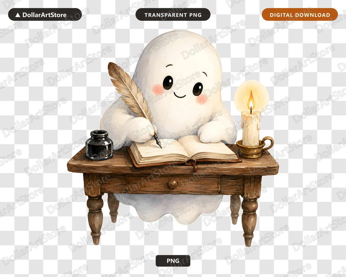 Bookish Ghost PNG, Sublimation Design, Shirt & Tumbler Print Digital Download
