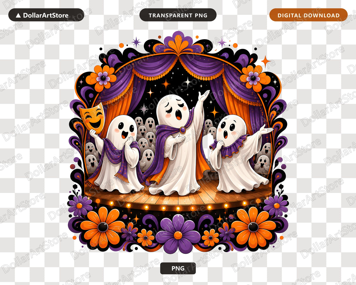Cute Halloween Ghost PNG, Sublimation Design, Shirt Design Digital Download