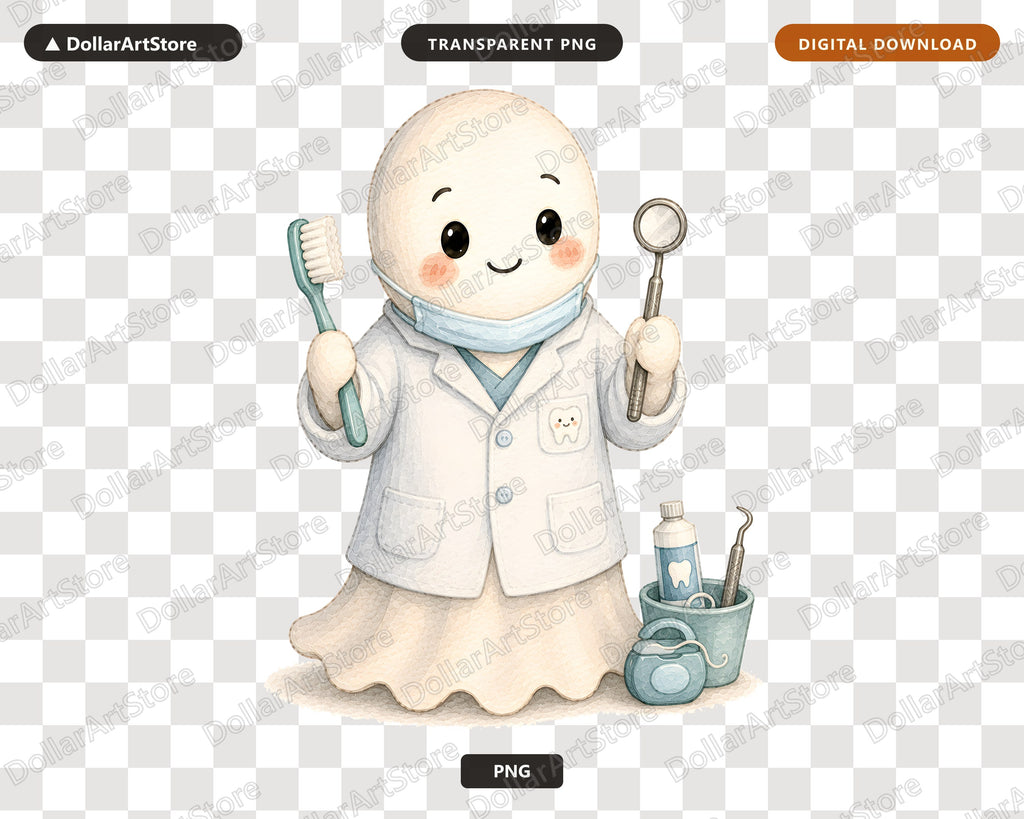 Dentist Ghost PNG Sublimation Design, Dental Shirt Design Digital Download