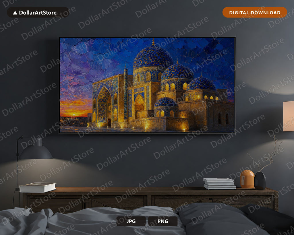 Cozy Middle Eastern Frame TV Art, Samsung Frame TV Digital Download, 4K Textured Islamic Architecture Screensaver