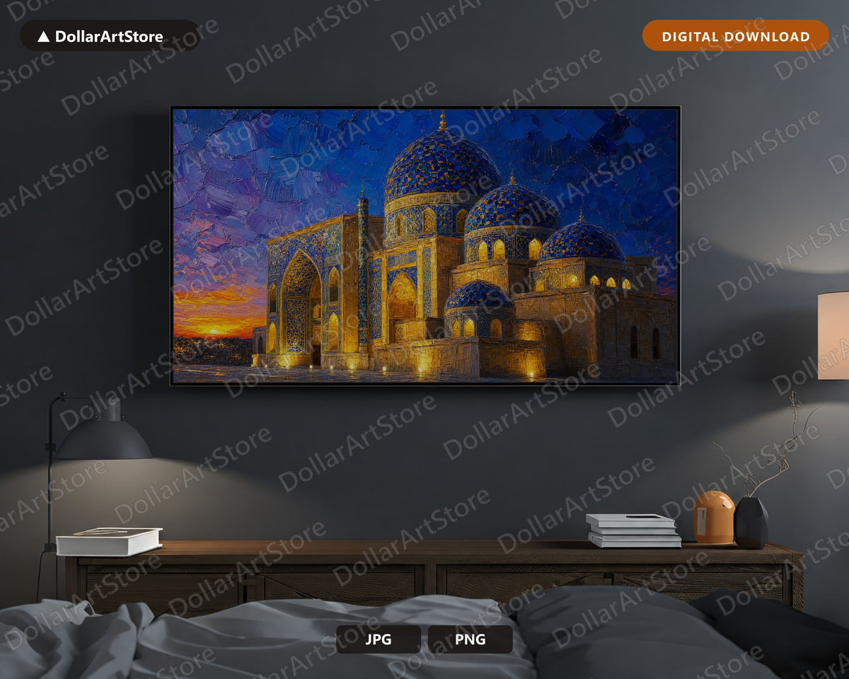 Cozy Middle Eastern Frame TV Art, Samsung Frame TV Digital Download, 4K Textured Islamic Architecture Screensaver