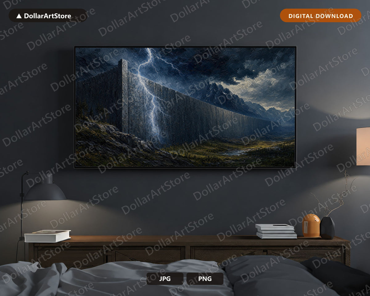 Moody Dark Landscape Frame TV Art, Samsung Frame TV Digital Download, 4K Scenery Screensaver