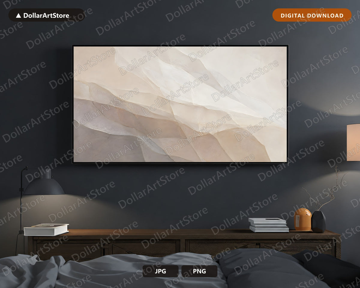 Neutral Abstract Frame TV Art, Samsung Frame TV Digital Download, 4K Modern Minimalist Screensaver