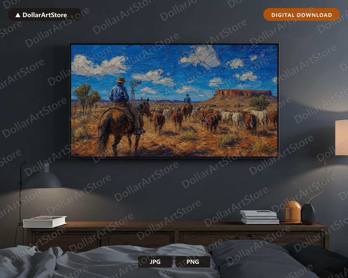 Cozy Outback Station Frame TV Art, Samsung Frame TV Digital Download, 4K Textured Landscape Screensaver