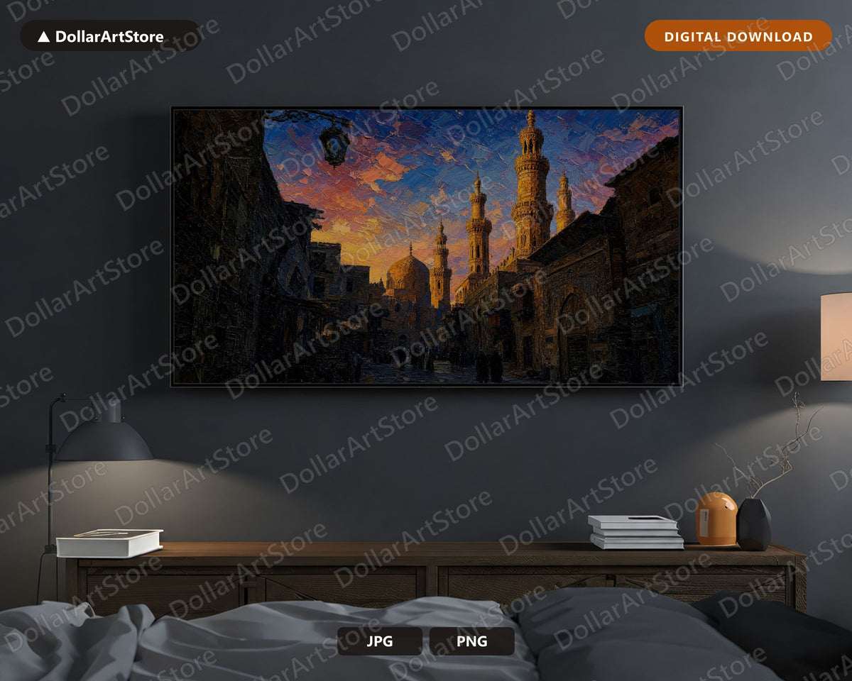 Dark Moody Middle East Mosque Frame TV Art
