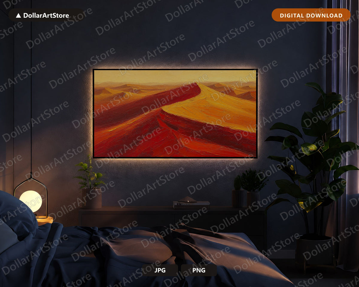 Earthy Desert Landscape Frame TV Art, Textured Scenery Samsung Frame Art Download, 4K Screensaver