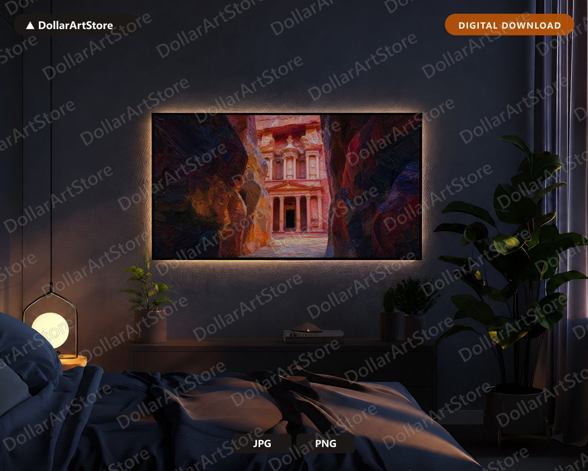 Cozy Textured Frame TV Art, Samsung Frame TV Digital Download, 4K Desert Architecture Screensaver Art