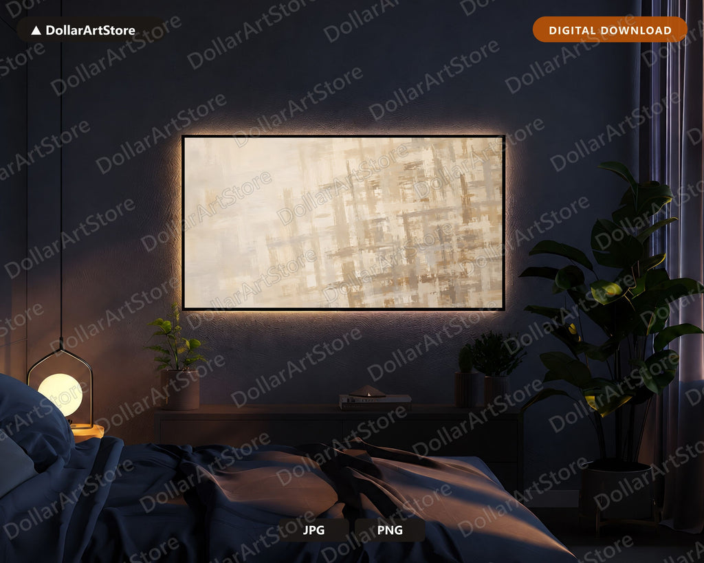Neutral Abstract Frame TV Art, Samsung Frame TV Digital Download, 4K Screensaver